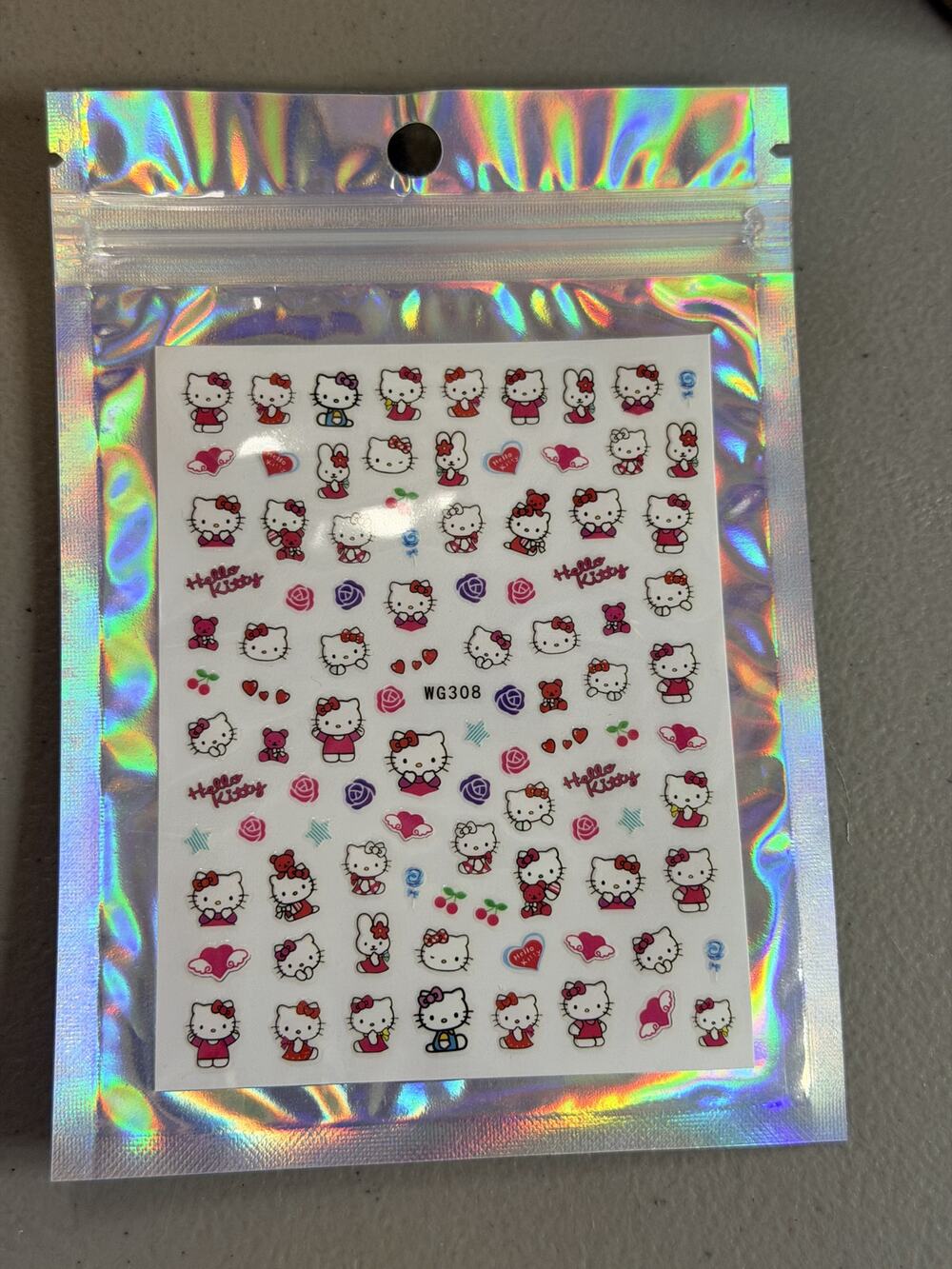 #HK-716 Hello Kitty Nail Stickers - Single Sheet